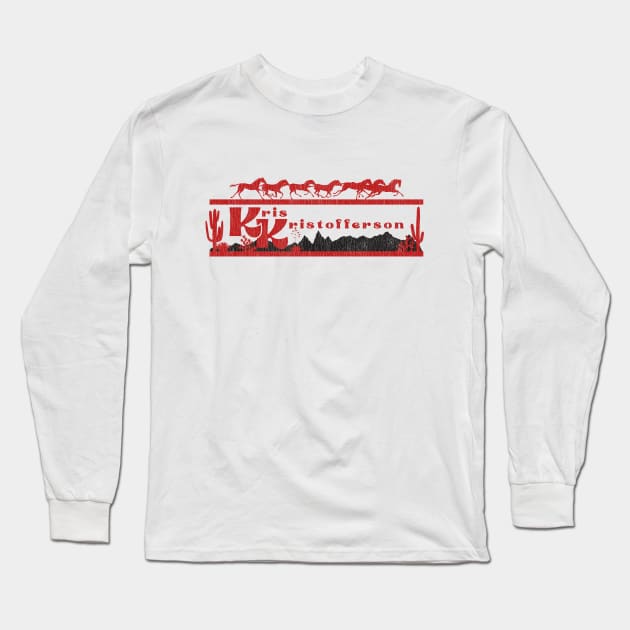 Kris Kristofferson Long Sleeve T-Shirt by Dave Styer